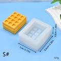 Makroansicht der Waffel-Silikonform mit Maßen und Details des inneren Rasters - Klein (S#)
