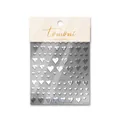 Silver laser heart nail art stickers with self-adhesive backing for professional manicures - to1310 / Silver