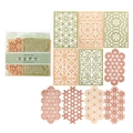 Lace hollow decorative paper set with vintage floral patterns for scrapbooking - Creme Dream