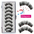 Reusable 5-magnet fake eyelashes set in transparent storage box for daily wear - MB8K-5 / 5 Pairs Eyelashes (No Tools)