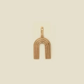 Golden rainbow arch charm with textured stripes for personalized necklace jewelry DIY - Horseshoe Pendant