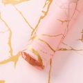 Pink and gold marble pattern waterproof flower wrapping paper roll for gift packaging - Golden Marble - Princess Pink