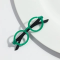 Fashionable green marble pattern glasses brooch made of high quality acetate fiber - Style 2-Green Marble Round