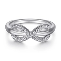 Elegant 925 sterling silver infinity ring featuring pavé set sparkling cubic zirconia stones - Tl-423