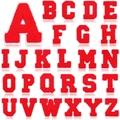 Set di 26 toppe alfabeto in ciniglia rossa A-Z con bordo bianco per decorazioni fai da te - Rosso su Base Bianca Set da 26