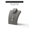 Portrait bust jewelry stand in dark gray velvet with necklace display 16x9.5x21cm - ED07102 Medium Portrait Bust Stand Dark Grey