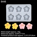 6-cavity flower silicone mold for fondant and soap with size and weight measurements - 2-Transparent B448 6-Cavity Flower