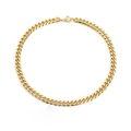 Klassieke 14K vergulde roestvrijstalen Cubaanse schakelketting met karabijnsluiting - Goud 8mm-50cm-yx32850