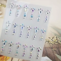 Sparkling iridescent AB crystal face jewels sticker on transparent backing for makeup - BJA-701 (AB Color Mixed)