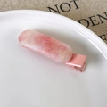 Pink marble pattern resin hair clip on a white plate with aesthetic linen background - Pink Dazzling