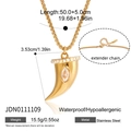 Collana con ciondolo a corno dorato in acciaio inossidabile con zirconi trasparenti - Collana con Ciondolo a Corno (JDN0111109)