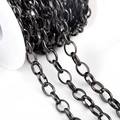 Cadena de joyería DIY de acero inoxidable negro gunmetal chapada en 18k para collares - Color gunmetal / 7.5mm Ancho
