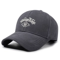 Dark gray cotton canvas baseball cap featuring white 3D WakgeRose embroidery - Adjustable / Gray