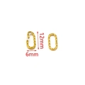 12mm x 6mm golden twisted oval jump ring connector for DIY jewelry making supplies - Long Oval / Gold