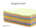 Three-color microfiber eyeglass cleaning cloths with serrated edges, size 13x13 cm - Eyeglass Cloth
