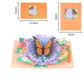Handmade 3D popup card featuring orange floral butterfly design in two sizes - Hydrangea Butterfly