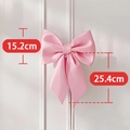 Pink satin decorative bow for party backdrops with hanging ribbons and 25.4cm height - Pink Small Bowknot