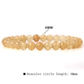 Natural 6mm yellow quartz crystal beaded bracelet with 19cm elastic inner circumference - Citrine Style (FD6846) / 6mm/19cm