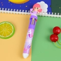 Multicolor ballpoint pen with purple Little Mermaid design and 3D figurine topper - Mermaid-Purple