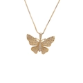 Elegant gold plated butterfly pendant necklace with micro-paved cubic zirconia - Gold White Zirconia Butterfly