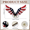 Wooden patriotic eagle wall hanging with US flag stripes and star pattern, 11.8x7.5 inch - Spreading Eagle Flag Shape Style (Y24Y50977_Q)