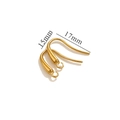 Golden stainless steel fish ear wire hooks in 15mm and 17mm sizes for DIY jewelry making - Style 6 / Gold