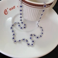 Minimalist candy colored acrylic heart necklace with blue floral chain design - Royal Blue Continuous Flower Style (9#)
