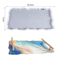 Irregular rectangular silicone tray mold with handles and artistic resin finish - No.4 Lace Rectangular Tray Mold