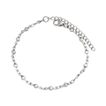 Minimalist silver stainless steel chain bracelet with diamond plates and lobster clasp - Style 4 Silver Rhombus Bracelet (17+5cm)