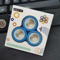 Blue and white 3-pack magnetic decompression rings on office desk for stress relief - Sky Blue 3pcs Boxed Set
