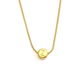 Golden snake chain necklace with a round letter Z pendant in a minimalist hip-hop style - Letter Z