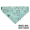 Adjustable mint green paisley dog bandana with plastic buckle for large pets - Mint Green