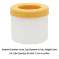 Molde de silicona cilíndrico amarillo para 60 mini cubitos de hielo de 1,3 cm - Cubo Blanco Redondo con Tapa Amarilla (Bolsa OPP)