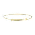 Elegant 18K gold plated 925 silver adjustable bracelet with sliding bead closure - 14K Gold Plated Adjustable Slider Bangle 1.99g
