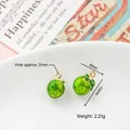 Cute green enamel strawberry charms with gold alloy plating for DIY jewelry crafting - 45# Green Kumquat/Tangerine