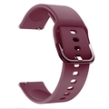 Universal wine red silicone watch strap with metal buckle for Samsung Galaxy and Huawei GT2 - Burgundy