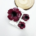 Deep purple flower hair claw set with one large and two small resin shark clips - Deep Red Cabbage-shaped Set (including Card)