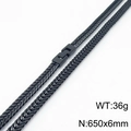 Matte black stainless steel curb chain necklace 6mm wide and 650mm long for hip hop style - Black Style (KN234310-KFC)