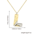 Two-tone letter L pendant necklace with size dimensions 1.09x0.66 inches and 3g weight - Two-tone L