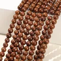 Golden silk sandalwood loose round beads with deep brown natural grain for DIY jewelry - Golden Silk Sandalwood (Approx 6mm) / Approx 60 Pieces