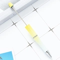DIY plastic beadable ballpoint pen featuring yellow to white gradient with pearlescent finish - Spray Painted Yellow Gradient