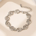 Bracelet élégant en métal argenté avec motif spirale évidé dans son coffret cadeau - Or Blanc