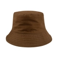 Cappello da pescatore in cotone marrone scuro con cuciture multistrato sulla tesa - M (56-58cm) / Marrone/Nero