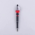 Detail of beaded pen featuring black silicone beads and Track MOM charm with heart design - Track MOM