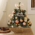 60cm DIY mini pink and gold Christmas tree with warm lights and golden base - Pink Star Acorn 60cm