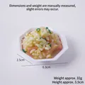 Miniature fried rice keychain with ham and eggs in a white hexagonal bowl model - Sausage Fried Rice - Octagonal Bowl - No Keychain