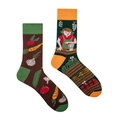 Asymmetric vegetable farm cartoon patterned crew socks in creative cotton knit design - Vegetable Market