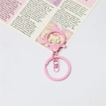 Pink lacquer metal lobster clasp and key ring set for DIY jewelry and bag accessories - Light Pink