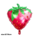 Vibrant strawberry shaped foil balloon for parties, measuring 62x50cm in red and green - Large Strawberry