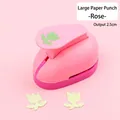 Pink large craft hole puncher creating 2.5cm rose flower shapes for DIY handmade paper art - Large Rose